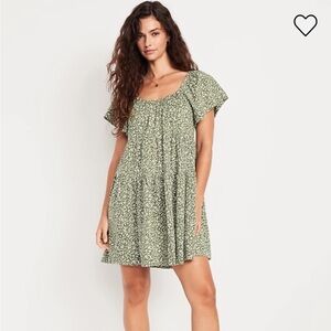 Old Navy Green Floral Mini Dress